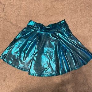 Blue Metallic Skirt